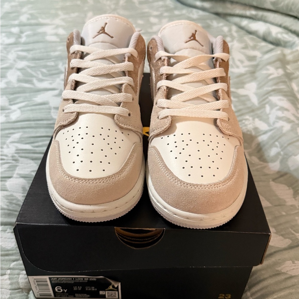 Jordan Kids' Tan and White Sneakers